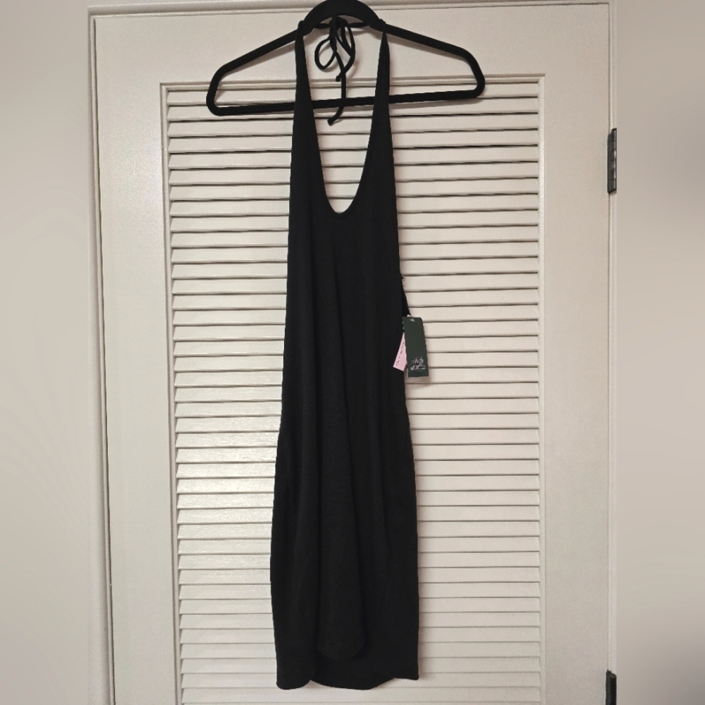 Wild Fable - (NWT) Black Convertible Straps Ribbed Halter Dress